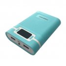 NO Batteries Charger Box Portable Power Bank Case 2 USB Output Port Power Bank Blue