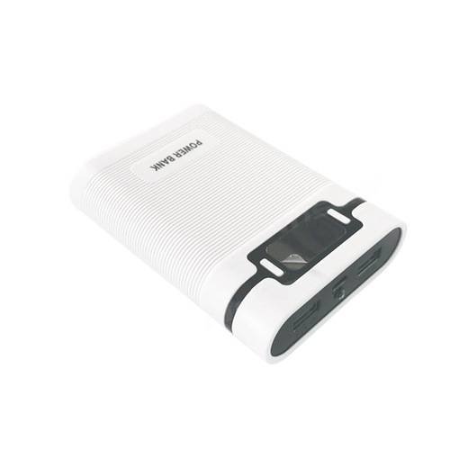 NO Batteries Charger Box Portable Power Bank Case 2 USB Output Port Power Bank White