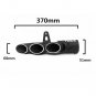 370-51mm Black Aluminum Motorcycle Exhaust Muffler Pipe Three-outlet Tail Pipe