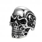 Fashion Punk Style Skull Rings Stainless Steel Rock Vintage Size "8"