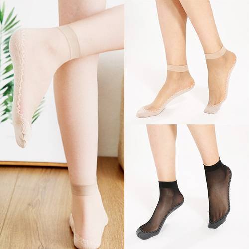 10 Pairs Chic Women Ultra Thin Ankle Socks Sexy Short Low Cut Silk