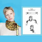 New Silk Scarf Panda Leopard Design 3D Animal Shape Cat Tiger Women Size L