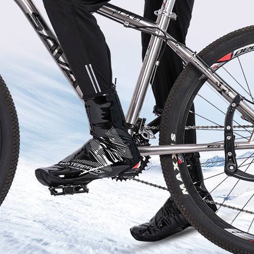 Waterproof Cycling Shoe Covers Warm Bicycle Bike Overshoes Fleece Thermal Size:L(25cm)