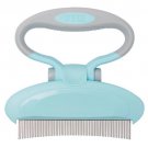 Pet Curved pin header Grooming Brush Tool Comb Edge Trimming Dog Cat Fur Removal Blue