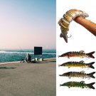 4Pcs 12.5CM Multi Jointed Fishing Lure Bait Bass Crank Pike bait Crankbait 6# Hooks