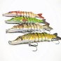 4Pcs 12.5CM Multi Jointed Fishing Lure Bait Bass Crank Pike bait Crankbait 6# Hooks