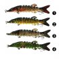 4Pcs 12.5CM Multi Jointed Fishing Lure Bait Bass Crank Pike bait Crankbait 6# Hooks