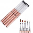 5pcs Nail Art Metal Liquid Powder Carving Gel Stripe Drawing Liner Brush