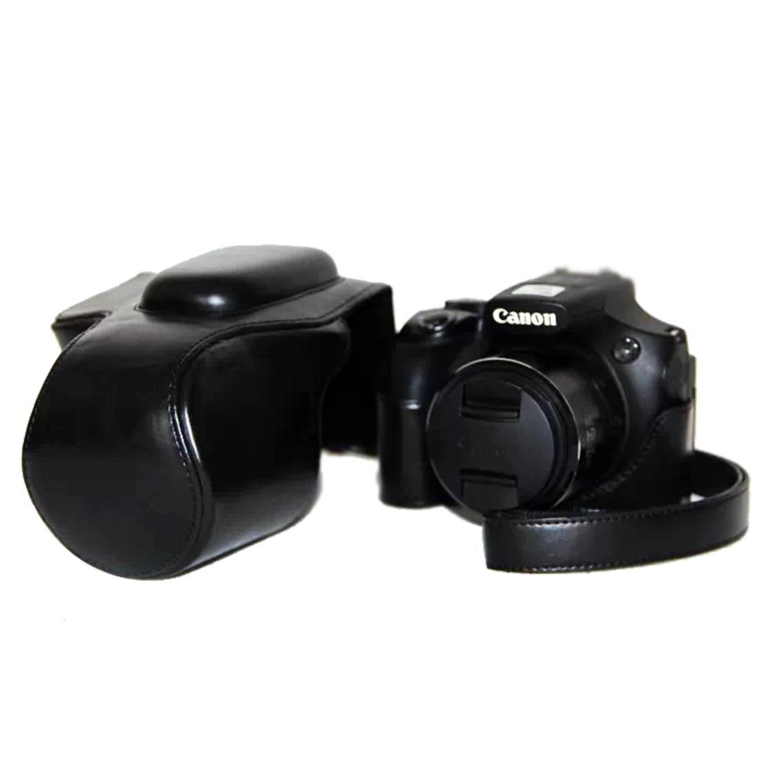 FB Leather Protective Camera Case for Canon SX60 Camera Shoulder Bag Black