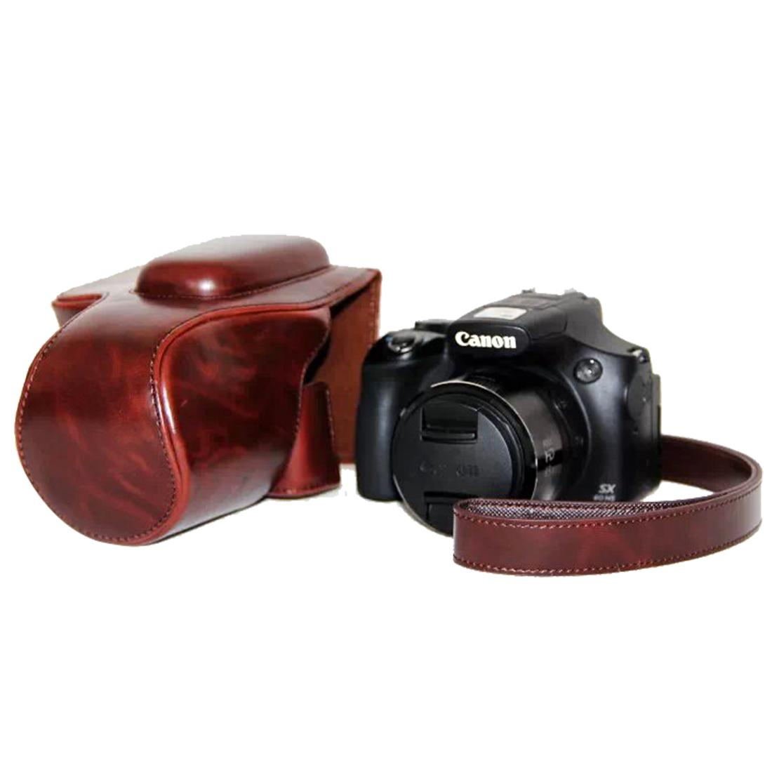 FB Leather Protective Camera Case for Canon SX60 Camera Shoulder Bag Brown