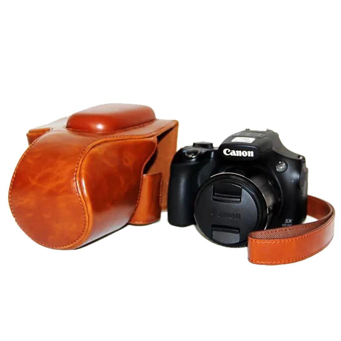 FB Leather Protective Camera Case for Canon SX60 Camera Shoulder Bag Brown