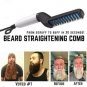 Quick Beard Straightener Multifunctional Hair Comb Curling Curler Show Cap Men US Plug