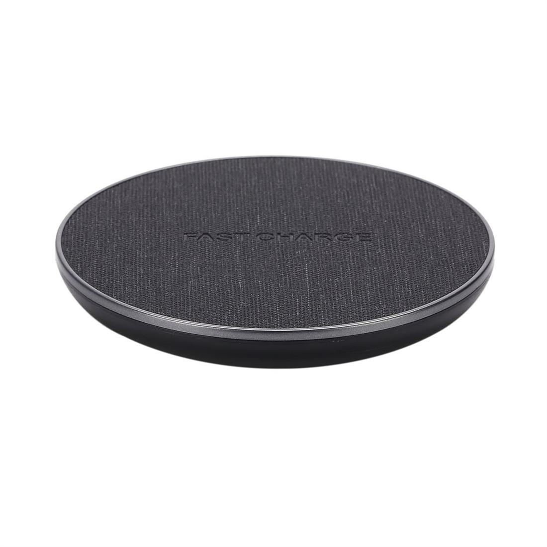 PU Linen Finish Wireless Qi Charger Fast Charging Pad for Qi-Enable Devices