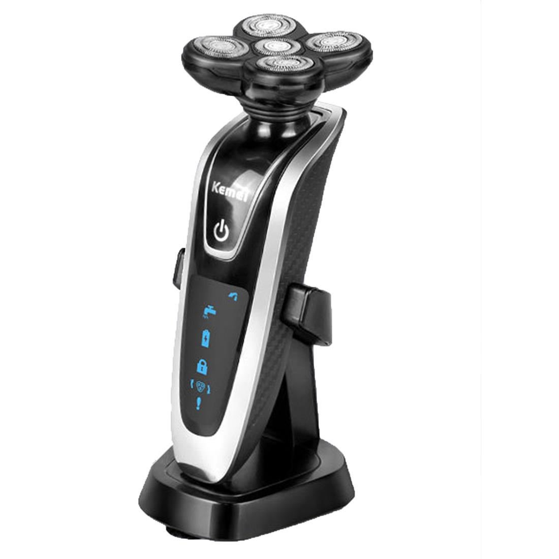 KM 5886 3 In 1 Rechargeable Shaver Washable Five Head Black