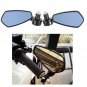 1 Pair Motorcycle Handlebar Rearview Mirror Adjustable with Metal Bracket