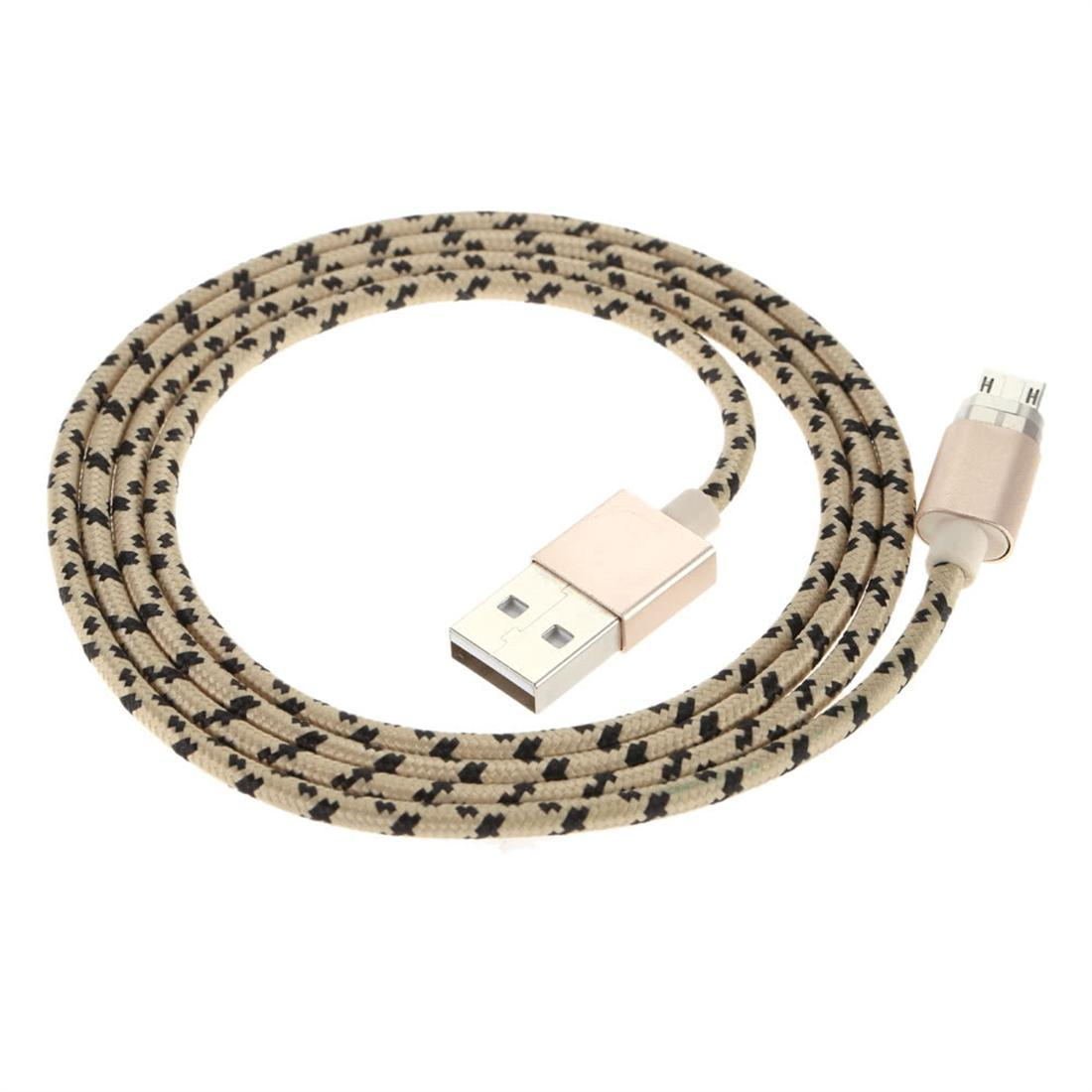 1M Alloy USB 2.0 to Magnetic 5 Pin Micro Data Charging Nylon Braid Cable High-speed for Samsung