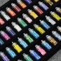New creative nail sequins accessories 48 color set long thin thread flash powder hollow nail polish