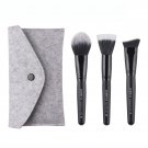 Cosmetics 3pcs Makeup Brush 1 Brush Pouch Set Black