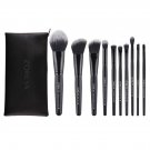 ZOREYA Makeup Brushes 10pcs with Brush Pouch Bag Case Black