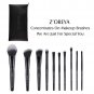 ZOREYA Makeup Brushes 10pcs with Brush Pouch Bag Case Black