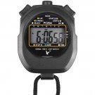 LEAP Stopwatch Single Row 2 Memories Electronic Stopwatch PC894 Black