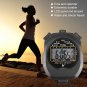 LEAP Stopwatch Single Row 2 Memories Electronic Stopwatch PC894 Black