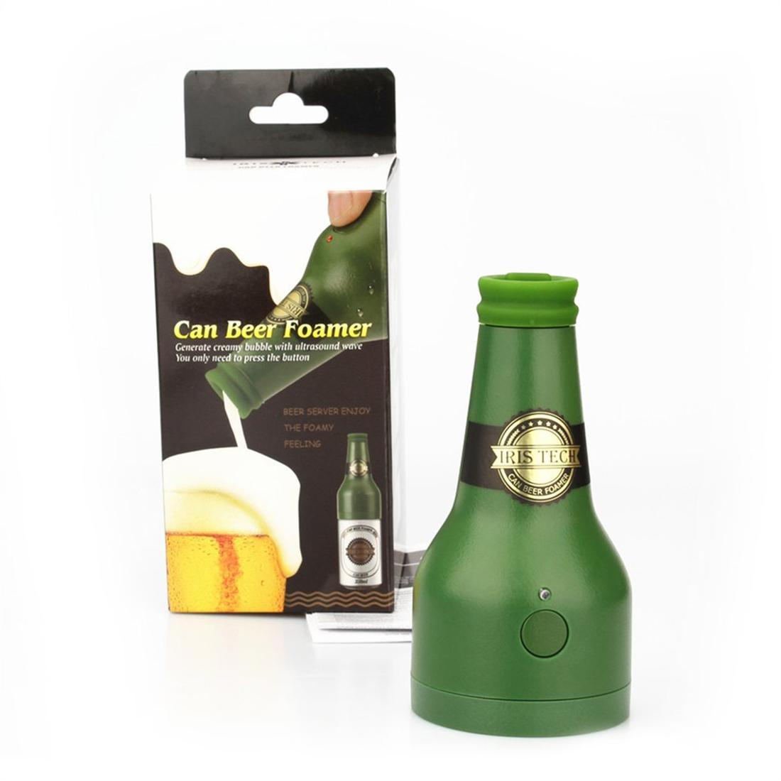 Novelty Ultrasonic Beer Foamer Canned Beer Bottle Shape Foam Maker