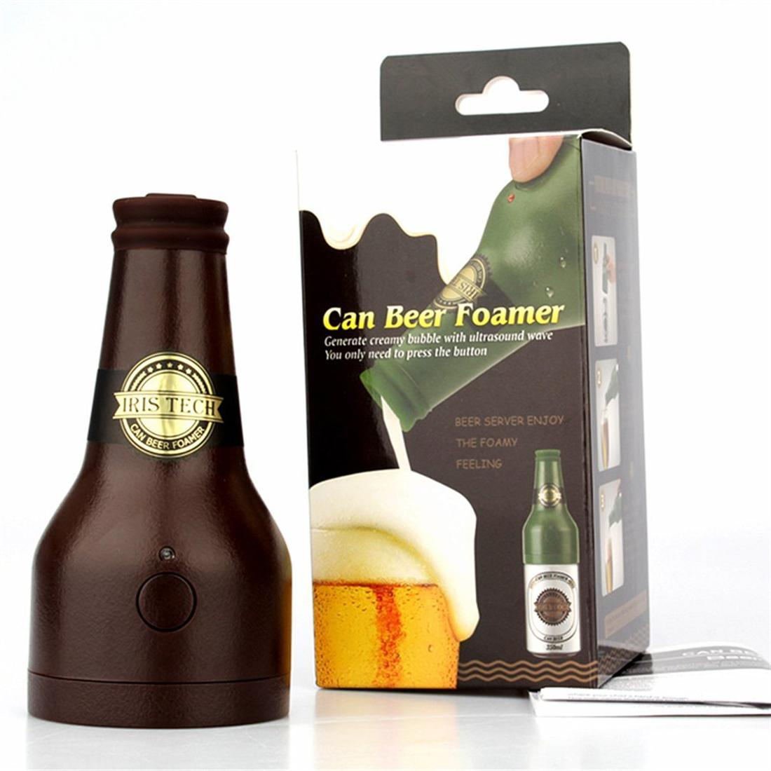 Novelty Ultrasonic Beer Foamer Canned Beer Bottle Shape Foam Maker