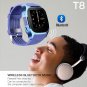 T8 Bluetooth Smart SIM Card Phone Watch Sports Steps Smart Wear Android Watch Blue
