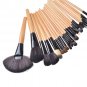Hualiya Raw Wood Makeup Cosmetic Brush Set 24 Brushes with Bag Black