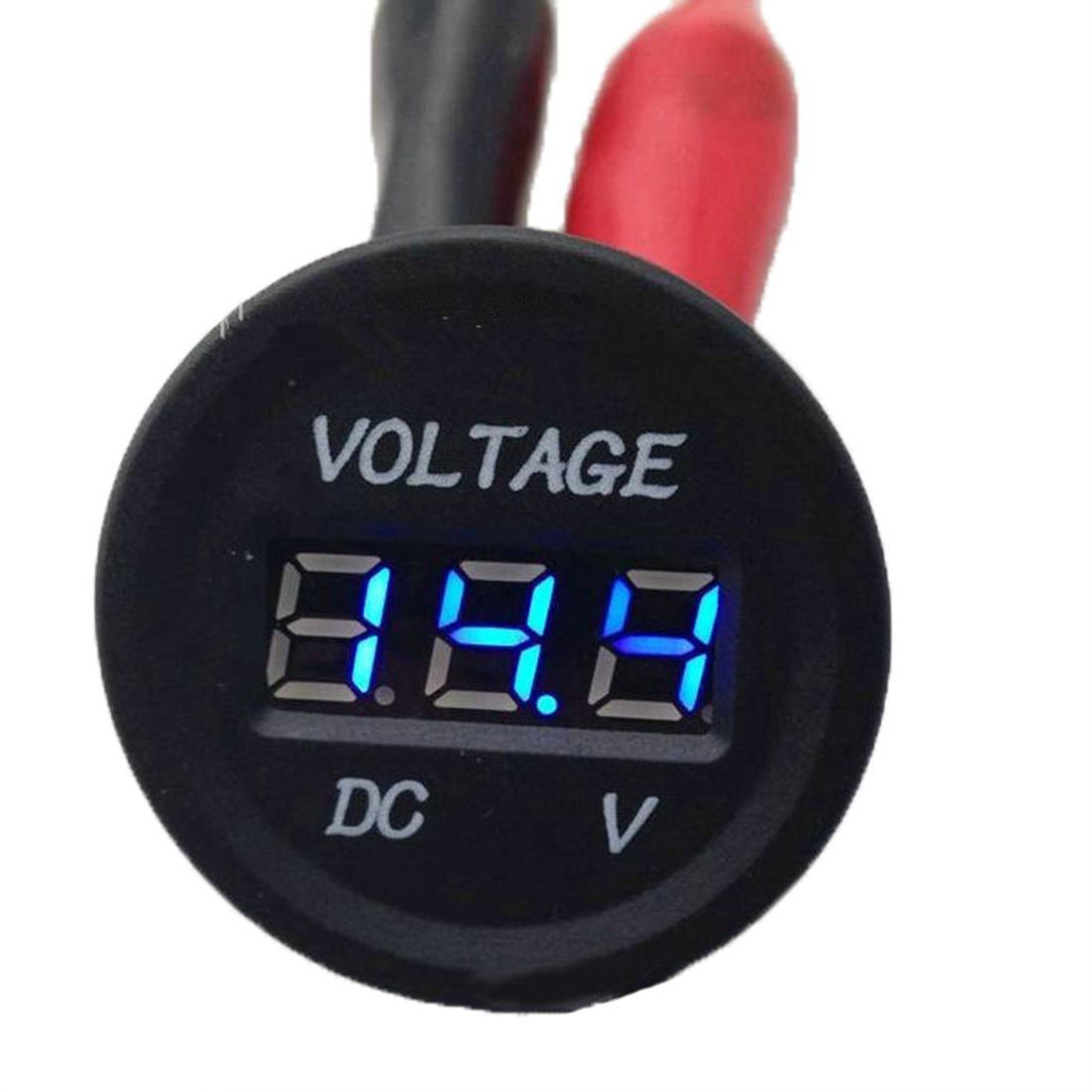 He Xiang Car Accessories Storage Battery LED Voltmeter Motorcycle Voltmeter 6-30V