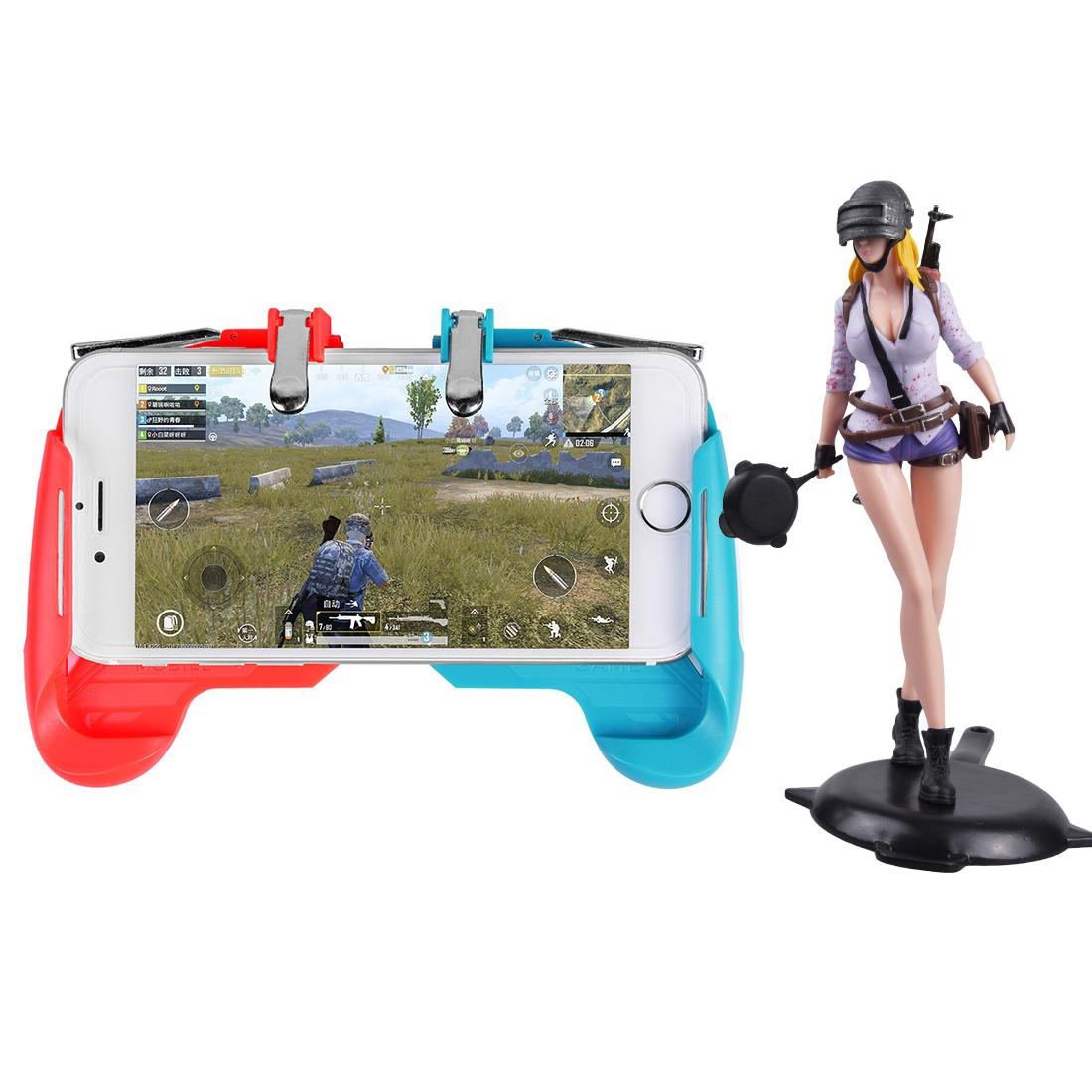 AK16 Phone Game Trigger Handle Grip Red&Blue + Figure Girl