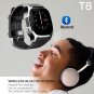 T8 Bluetooth Smart SIM Card Phone Watch Sports Steps Smart Wear Android Watch Black