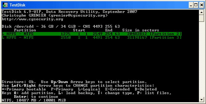 testdisk recovery files