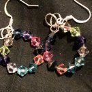 Swarovski crystal rainbow mini hoops