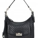 Coach Black Woven Kristin Leather Hobo Bag