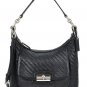 Coach Black Woven Kristin Leather Hobo Bag