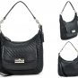 Coach Black Woven Kristin Leather Hobo Bag