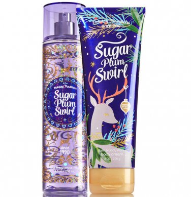Bath & Body Works Sugar Plum Swirl Body Cream + Fine Fragrance Mist Duo Set