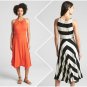 Gap Dark Orange Sleeveless Halter Neck Handkerchief Midi Dress Size - Large