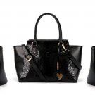 Cuore & Pelle Musette Large Black Carryall Tote