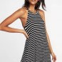 Old Navy Black/White Stripe Sleeveless Halter Neck A-Line Swing Dress Size - XL