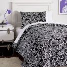 Pottery Barn Teen Black Bloom Doodle Full/Queen Duvet Cover
