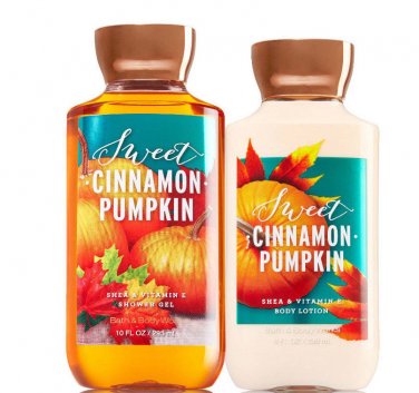 Bath & Body Works Sweet Cinnamon Pumpkin Body Lotion + Shower Gel Duo Set