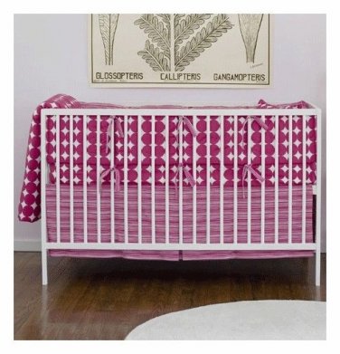 DwellStudio Vintage Dots Fuchsia Crib Set