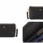 Pour La Victoire Black Yves Croco Embossed Leather Zip Clutch