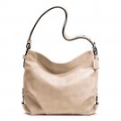 Coach Signature Large Perforated Sand Leather Hobo Bag