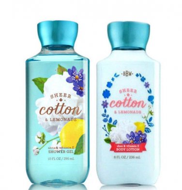 Bath & Body Works Sheer Cotton & Lemonade Body Lotion + Shower Gel Duo Set