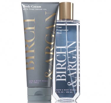 Bath & Body Works Birch & Argan Body Cream + Fine Fragrance Mist Duo Set