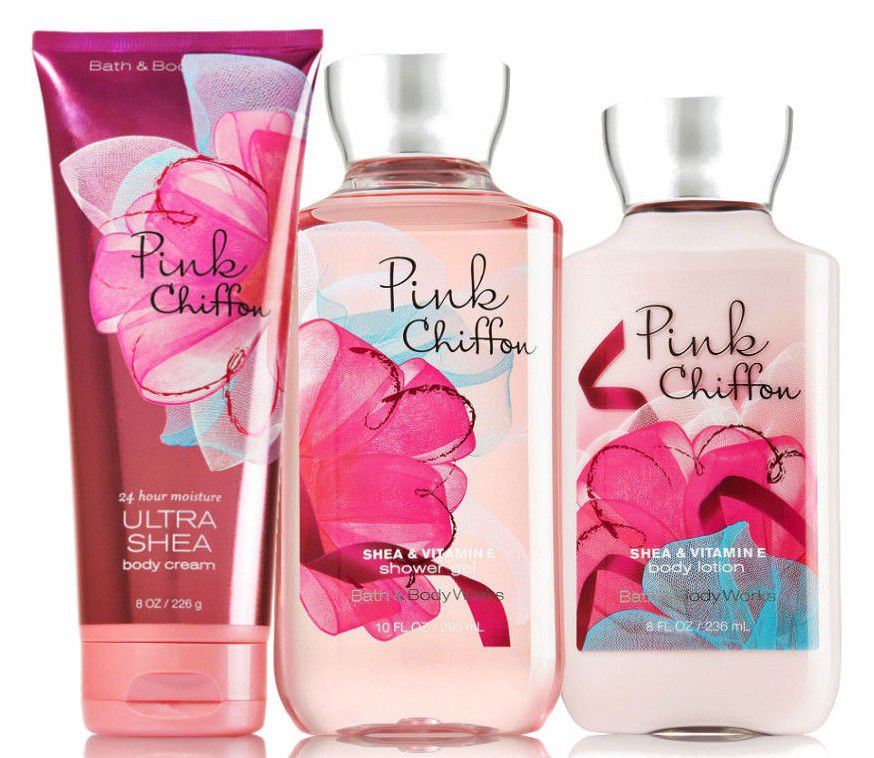 Bath & Body Works Pink Chiffon Trinity Gift Set